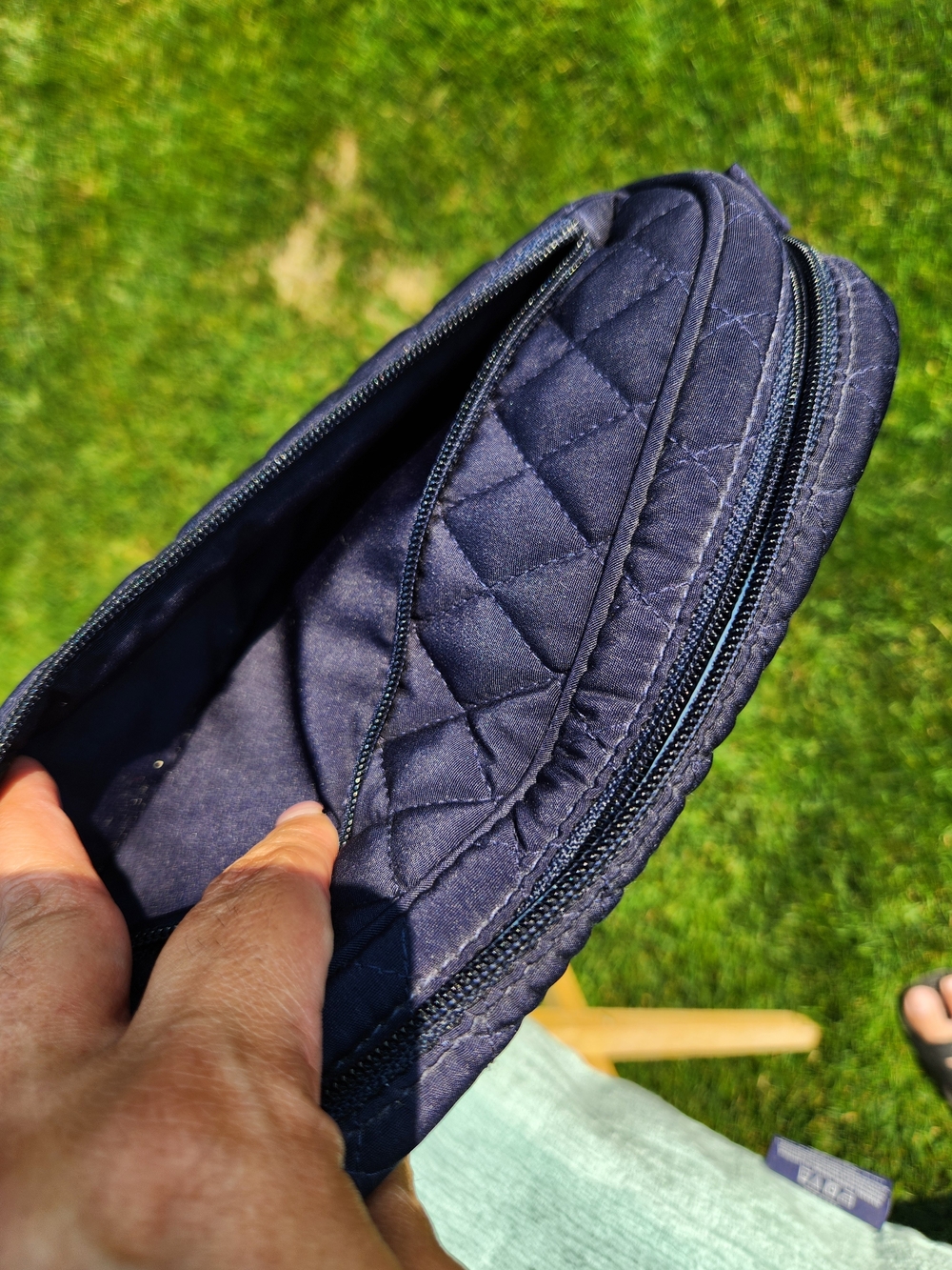 Vera Bradley Quilted Dark Navy Cosmetic Pouch - Picture 4 of 6